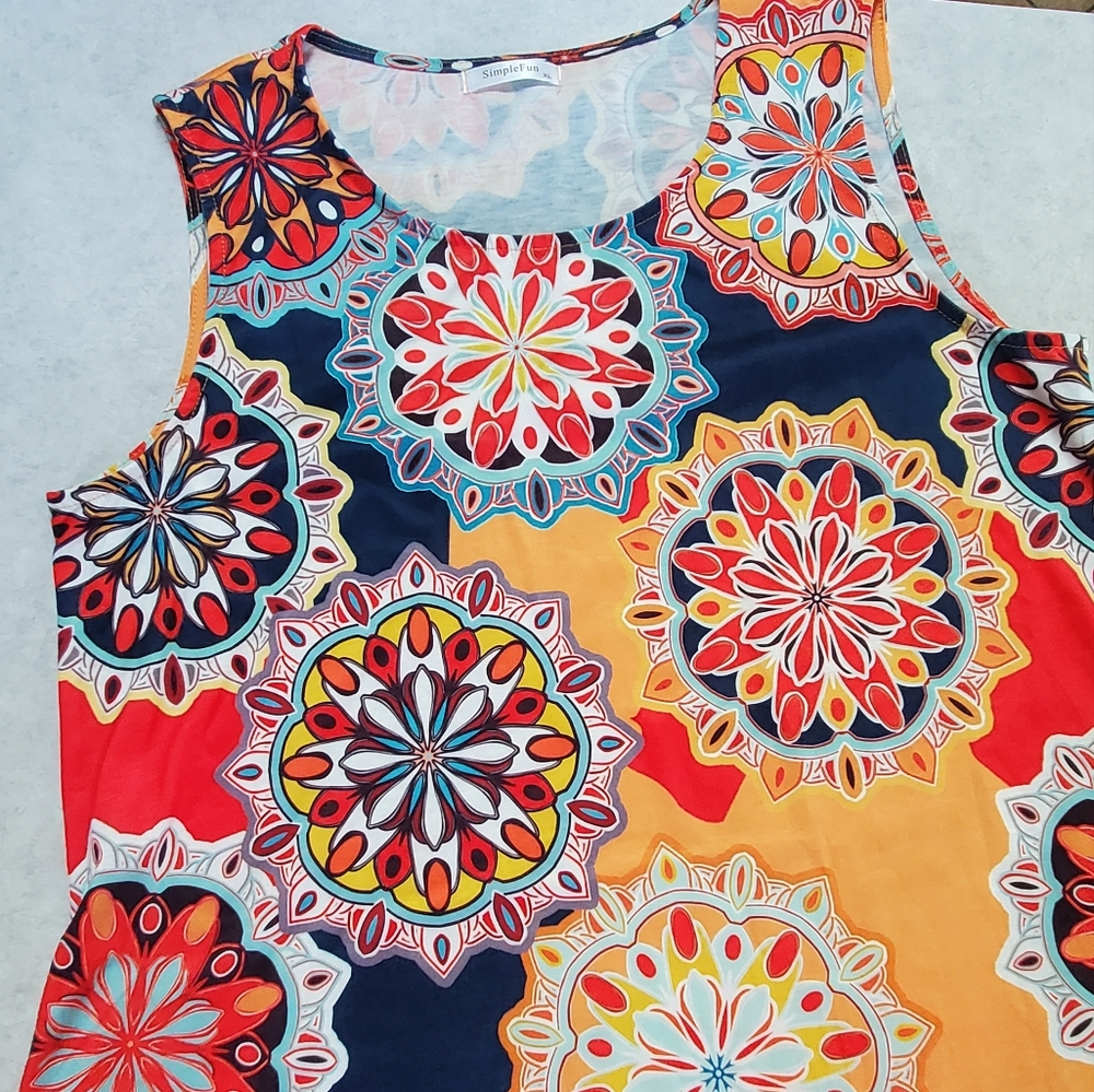 NEW SimpleFun Summer Beach T-Shirt Sundress Boho Tank Dress